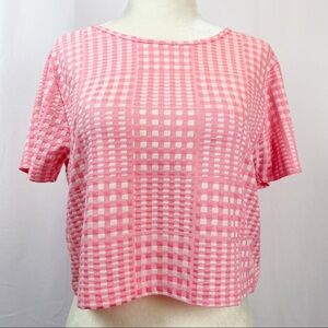 TOP SHOP Pink Checkered Crop Top Teen Style